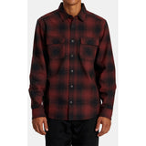 RVCA Mens Dayshift Flannel Shirts in Wine