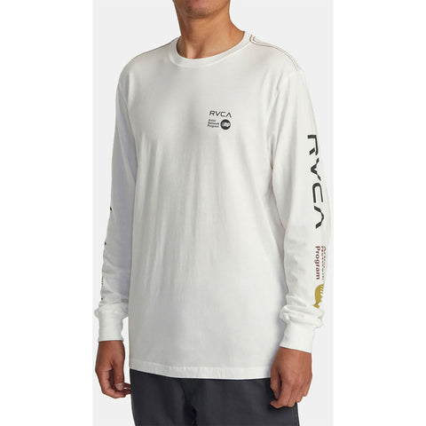 RVCA Mens ANP L/S T-Shirts in Anique white