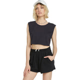 Volcom Womens Lil Muscle Tank Tops in vintage black