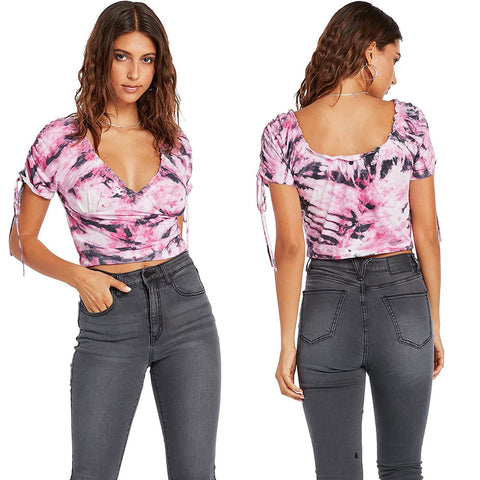 Volcom Womens Tiedoll Wave Tops in black/white