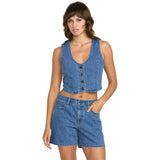 Volcom Womens Stoned BF Vest in Indigo