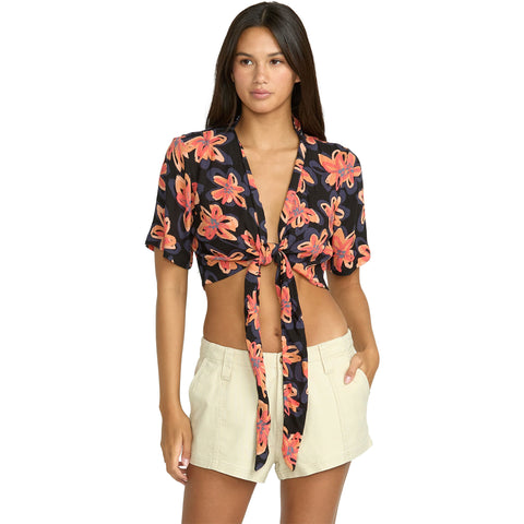 Volcom Womens Tropix S/S Tops in Black