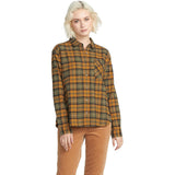 Volcom Womens Plaid To Meet U Tops in Bronze