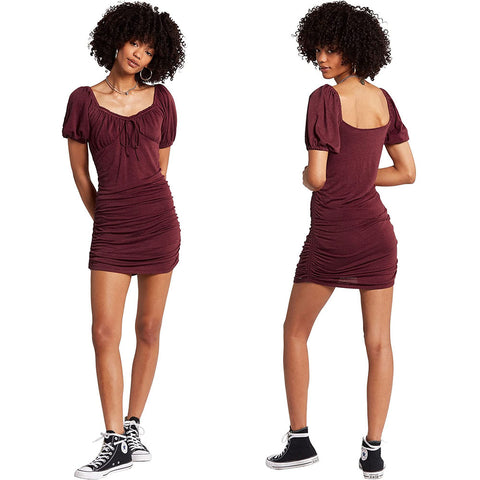 Volcom Womens Shore Shook Dresses in bark barn