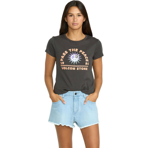 Volcom Womens 1991 Stoned Shorts in light denim
