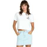 Volcom Womens Dial Crop Tops in white