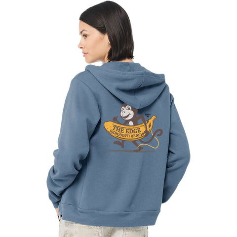 Edge Big Banana Zip Hoodie in slate blue