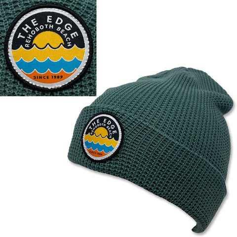Edge Beach Dot Beanies in mineral blue