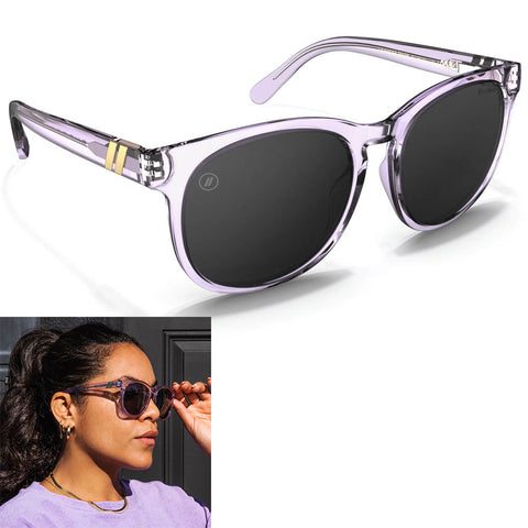 Blenders Lavender Spark Sunglasses in crystal lavender and smoke PC polar