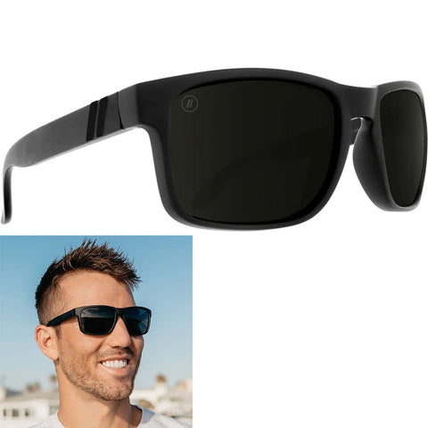 Blenders Black Tundra Sunglasses in black and grey polarized