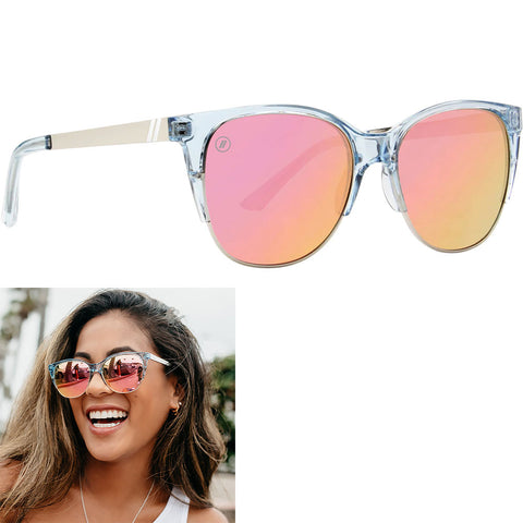 Blenders Sky Mistress Sunglasses in crystal blue and pink polarized