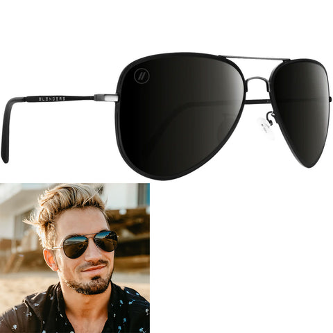 Blenders Spider Jet Sunglasses in matte black and grey polarized