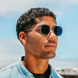 Blenders Sterling J Sunglasses in smoke polarized and silver