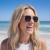 Blenders Phoenix Sunglasses in smoke polarized and silver