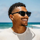 Blenders Tate Sunglasses in smoke polarized and matte black