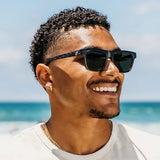 Blenders Tate Sunglasses in black/green polarized and matte tort