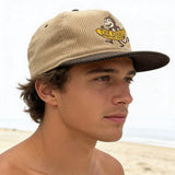 Edge Big Banana Strapback Hat in tan/brown corduroy