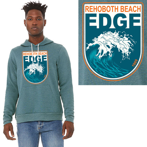 Edge Big Wave Hooded Sweatshirts in teal and 3XL