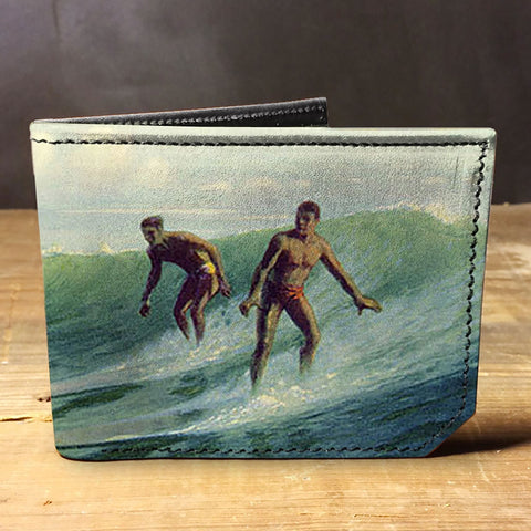 Backerton Mens Leather Bifold ID Wallet in surf