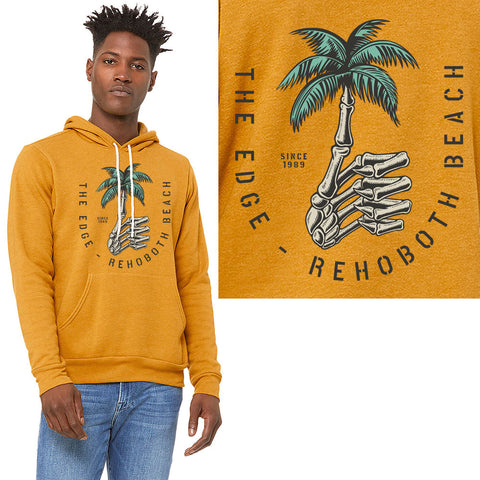 Edge Boney Palm Hooded Sweatshirts in mustard