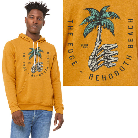 Edge Boney Palm Hooded Sweatshirts in mustard and X-Large