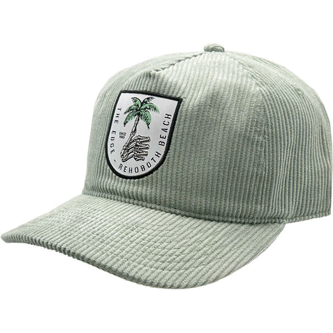 Edge Boney Palm Snapback Hat in agave corduroy