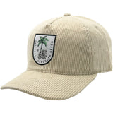 Edge Boney Palm Snapback Hat in bone corduroy