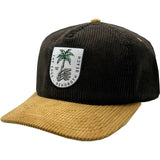 Edge Boney Palm Snapback Hat in brown/bronze corduroy
