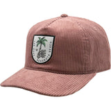 Edge Boney Palm Snapback Hat in dusty rose corduroy