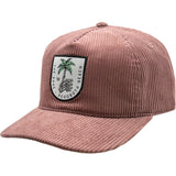 Edge Boney Palm Snapback Hat in dusty rose corduroy