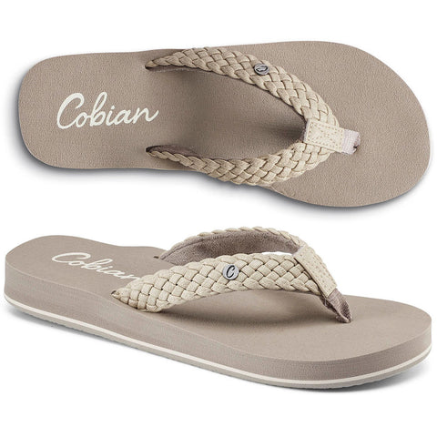 Cobian Womens Braided Bounce Sandals in Cream and 10.womens