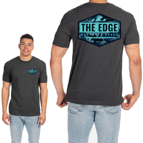 Edge Blue Wave T-Shirts in metal grey heather