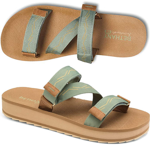 Cobian Womens Bethany Waimea Rise Sandals in sage