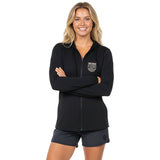 Edge Womens Cabana Daze Zip Up Hoodie in black