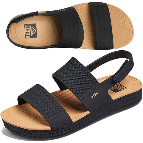 Reef Womens Water Vista Sandals in black/tan