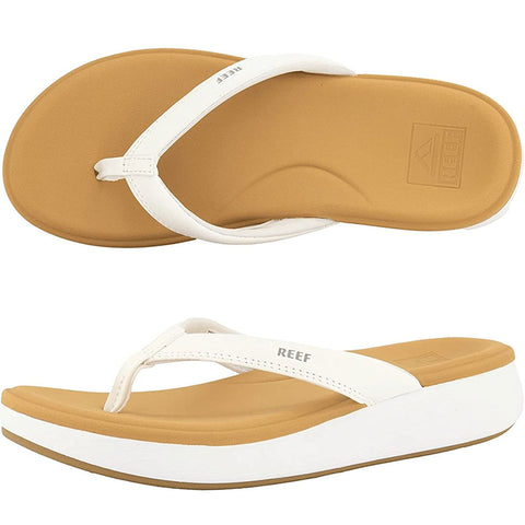 Reef Womens Cushion Cloud Sandals in White/tan