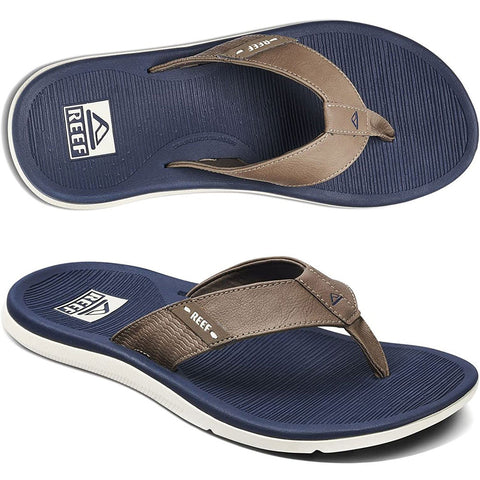 Reef Mens Santa Ana Sandals in Navy/khaki and 9.mens
