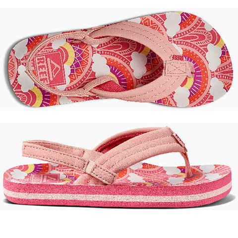 Reef kids Little Ahi Sandals in rainbows and clouds and 11.kids