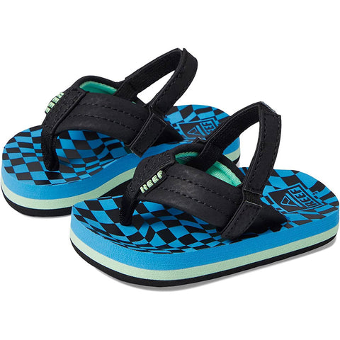 Reef kids Little Ahi Sandals in swell checkers and 6.kids