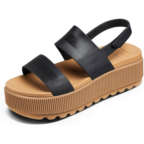 Reef Womens Water Vista Higher Sandals in black/tan