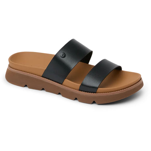 Reef Womens Vista Luxe Thea Sandals in black/tan