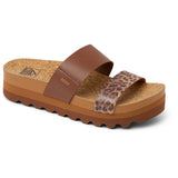 Reef Womens Cushion Vista Hi Sandals in brown/leopard
