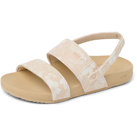 Reef kids Little Cushion Vista Sandals in white/floral tan