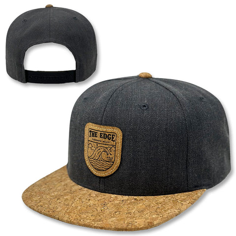 Edge Cork Badge Hats in charcoal/cork