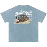 Delaware Beaches Suck DBS Deflate State Tee in Blue Jeans