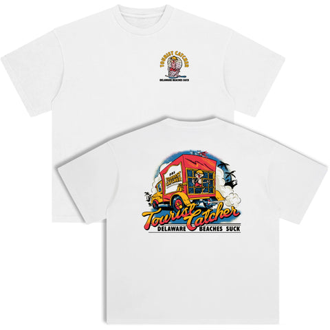 Delaware Beaches Suck DBS Tourist Catcher Tee in White