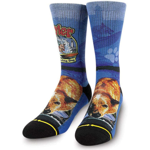 Merge4 Mens Classic Crew Socks in skyler surf dog lite