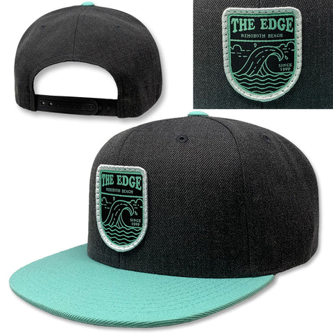 Edge Edge Badge Hats in Charcoal/aqua