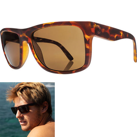 Electric Swingarm Sunglasses in matte tortoise and bronze polarized