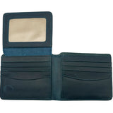 Edge Mens Leather Flap Out Wallet in navy